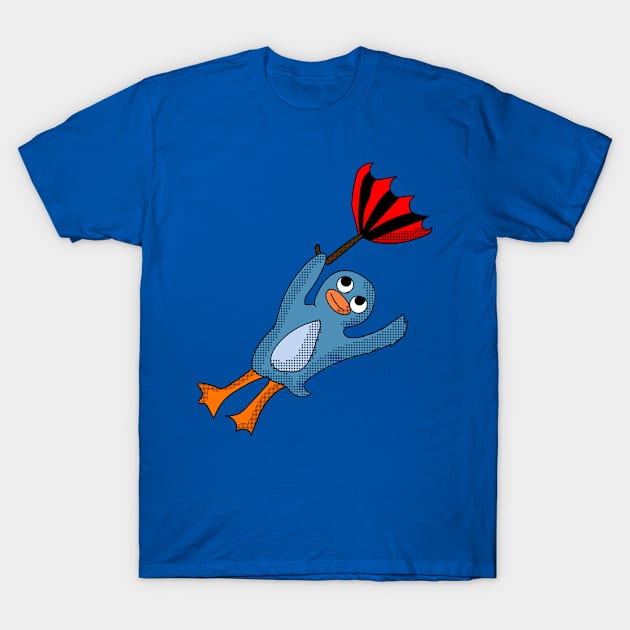 Wind Blown Penguin T-Shirt by Eric03091978